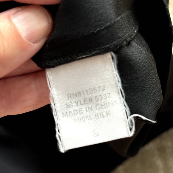 Twelfth Cynthia Vincent Silk Babydoll Tank Shirt Womens S Black Empire Waist Y2K - Picture 5 of 10